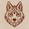 Husky Portrait with Ornate Elements An illustration of a Siberian Husky's head with ornate design elements, suitable for vector art projects.