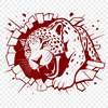 Wild Majestic Animal Vector Illustration A majestic jaguar breaking through a wall, rendered in vector art.