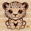 Detailed Spotted Feline Vector Art Large feline animal with spotted coat, depicted in detailed vector format.