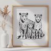 Free Jaguar Vector Art A detailed illustration of a jaguar, a large wild cat in the animal kingdom.