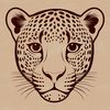 Wild Big Cat Close-Up Illustration A close-up illustration of a jaguar's head, featuring a big cat's distinctive features.