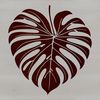 Single Monstera Leaf Silhouette A detailed illustration of a single monstera leaf with veins and texture, suitable for vector design.