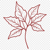 A vector illustration of a single leaf with rounded edges and detailed veins.