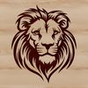 Wild Animal Vector Art A realistic illustration of a lion's head with distinctive mane and whiskers.