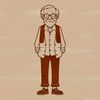 A simple illustration of a male figure with no background or additional design elements.