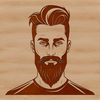 Male Portrait Vector Graphic A digital illustration of a man with a beard in a vector format.