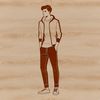 Beautiful Man Clip Art Illustration A male figure rendered in vector format, suitable for cutting machines and digital design.
