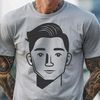 Free Male Line Art Design A simple line art representation of a human male silhouette with clean lines and precise shapes.