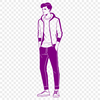 Elegant Male Silhouette A digital representation of a male figure in vector format.