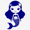 Beautiful Mermaid SVG Graphics An underwater female figure with long hair and shimmering scales.