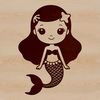 Mythical Mermaid SVG Clip Art Design A mythical underwater creature with human upper body and fish lower body, depicted in a vector format.