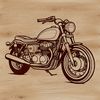 SVG design of a motorcycle with sleek lines and detailed components.