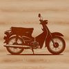 High-resolution SVG graphic of a motorbike in stylized vector format.
