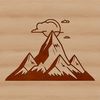 Mountain landscape illustration in vector format, suitable for cutting machines and laser engraving.