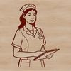 A female healthcare professional in a nurse's uniform, suitable for vector art design.