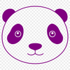 Adorable Giant Panda Illustration A black-and-white illustration of a cute giant panda.