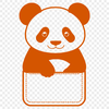 An SVG representation of a giant panda with a pocket detail, suitable for various design applications.