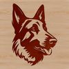 German Shepherd Dog Head Vector Graphic A illustration of a German shepherd dog's head, suitable for vector design projects.