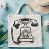 A vector illustration of a telephone in a simple design style.