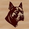 Beautiful Vector Pitbull Head Illustration A detailed illustration of a Pitbull's head, designed as vector art for personal or commercial use.