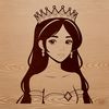 A detailed illustration of a young female princess in medieval attire, suitable for digital cutting and crafting.