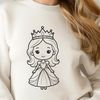 Beautiful Crowned Girl Graphic A young female character wearing a crown, represented as a vector graphic.