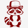 Raccoon in a Fancy Fedora A raccoon wearing a hat made from various textures, suitable for use in graphic design and digital art.