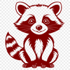 Beautiful Raccoon Clip Art Design A scalable graphic of a raccoon with clean lines and simple design.