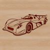 A detailed illustration of a speedy vehicle with aerodynamic features.