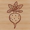 Simple Radish SVG Design A simple vector illustration of a radish, ideal for various uses including food labels and DIY crafts.
