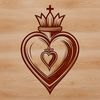 Elegant Sacred Heart Icon in Vector Format Religious iconography of the Sacred Heart as a vector design element.