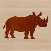 A vector illustration of a rhino in a wildlife setting, suitable for various design applications.
