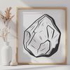 Beautiful Rock Illustration for Cricut or Laser Cutting A detailed digital illustration of a rock, suitable for cutting with a Cricut or laser cutter.
