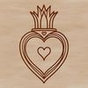 Sacred Symbol Graphic Art Illustration of a Sacred Heart symbol with intricate details, suitable for vector design and graphic projects.
