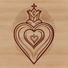 Elegant Sacred Heart Icon SVG Design A symbolic representation of devotion and faith, the Sacred Heart icon is depicted in a simple yet elegant design.