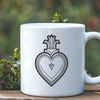 Sacred Heart SVG Icon and Template A stylized illustration of the Sacred Heart, suitable for digital designs and crafting projects.