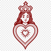 Sacred Heart Symbolism A symbolic representation of the Sacred Heart, depicted as a heart with flames, suitable for various graphic designs.