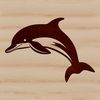 Marine Mammal SVG Artwork A detailed, digital drawing of a marine mammal swimming underwater.