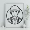 Vector illustration of a military man A detailed vector illustration of a man in military uniform.