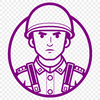 Vector Graphic Soldier Icon A male soldier standing in uniform, depicted as a vector graphic.