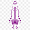 Rocket Ship Illustration SVG File Illustrative vector design of a spaceship in space with detailed rocket parts.