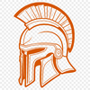 Detailed Ancient Spartan Artwork A detailed illustration of a male warrior wearing a traditional Greek-style helmet and armor.