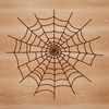 A 2D representation of a delicate spider web made up of intricate lines and patterns, ideal for vector design projects.