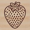 Free SVG Strawberry Graphic A 2D illustration of a red strawberry with green leaves.