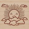 Illustrative sun icon in vector format for design and graphic projects.