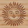 A stylized illustration of the Sun in a vector format, suitable for various digital applications.