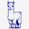 Gentle Alpaca Graphic Art An illustration of a standing alpaca with soft fur and gentle eyes.
