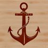 Free Ship Anchor Clip Art Design A detailed illustration of a ship's anchor with rope and chain, suitable for nautical-themed designs.