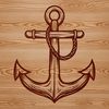 Anchors at sea, nautical navigation equipment, vector design illustration