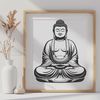 Eastern Icon Buddha figurine icon in vector format
